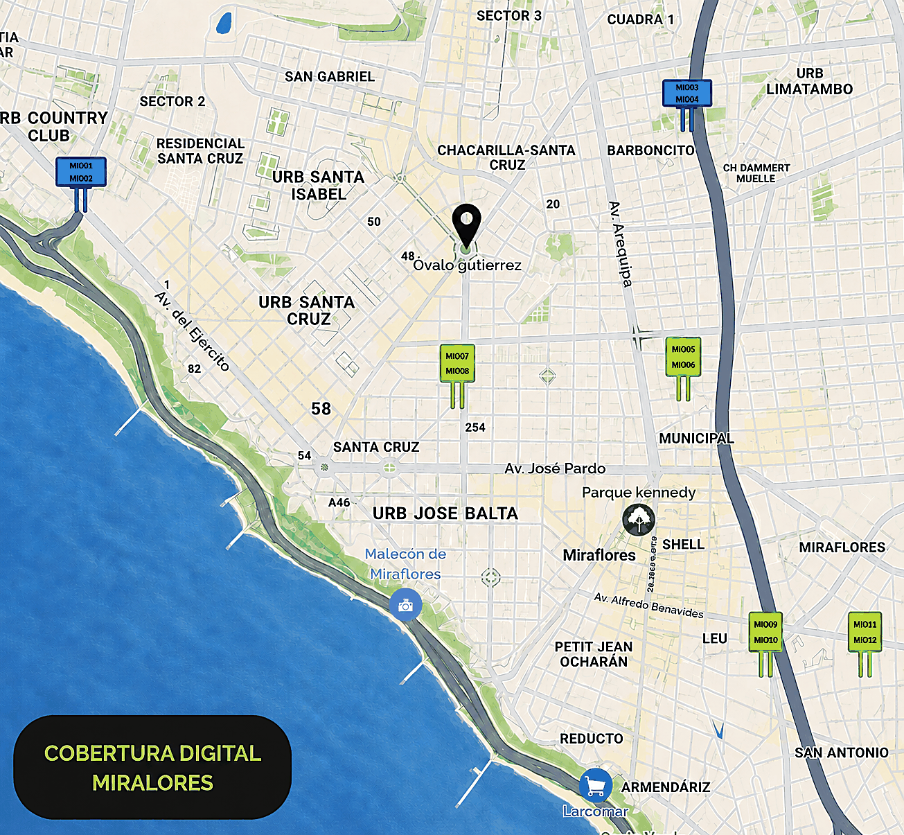 Mapa de cobertura digital Miraflores